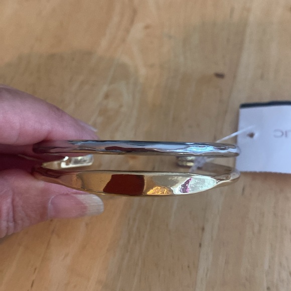Banana Republic two tone silver and gold open cuff bracelet. NWT 2.5 in wide - Picture 5 of 5